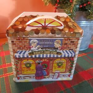 HERSHEY'S CHOCOLATE Christmas Tin Hershey's Candy Store-Empty  Collectible
